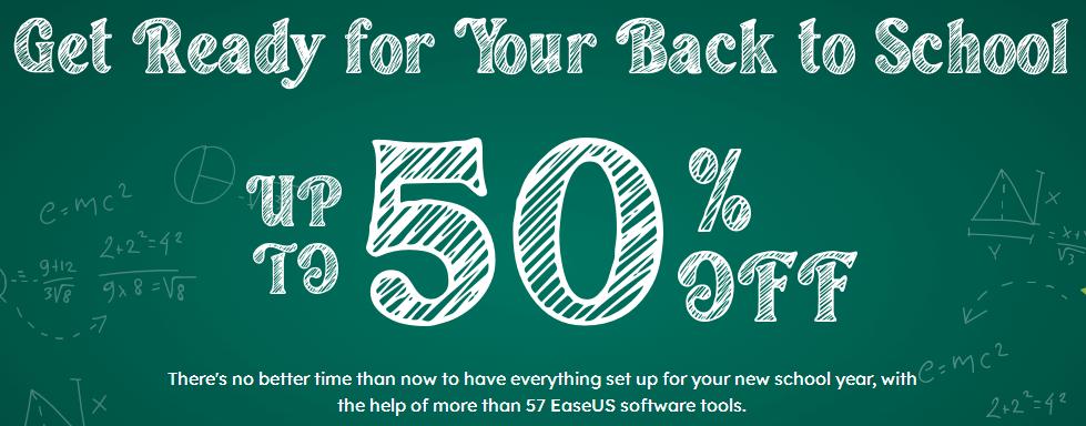 EaseUS Back-to-School Sale for 2023: up to 50% off selected products till September 15.